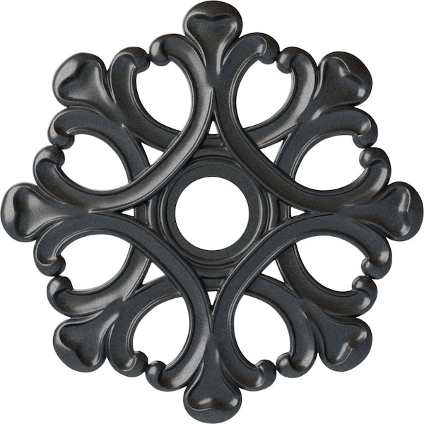 Ekena Millwork Angel Ceiling Medallion (Fits Canopies up to 4 3/8"), Hnd-Painted Pewter, 20 7/8"OD x 3 5/8"ID x 1"P CM20ANPES - main